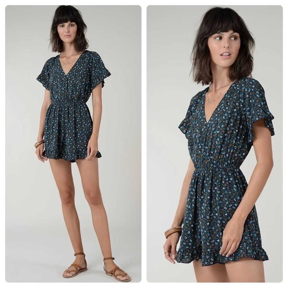 Molly‎ Bracken Women’s Sunflower Print Jumpsuit Size XL NWOT